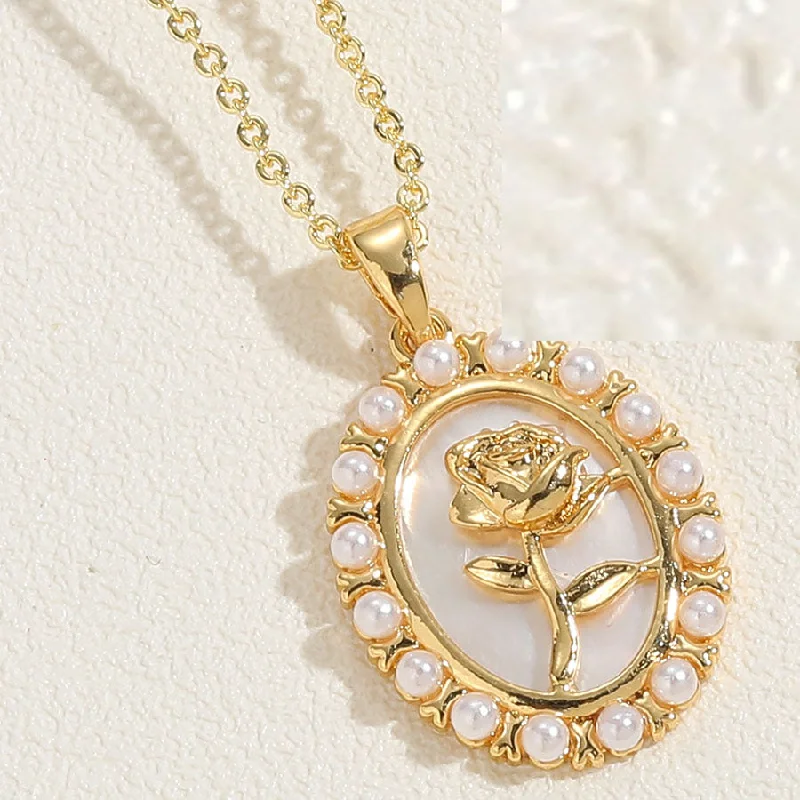 Oval Rose Necklace