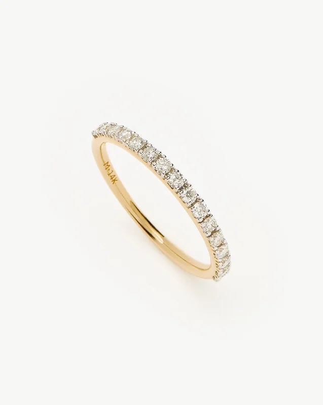 Women’s luxury platinum engagement ring-Fine Slim Half Eternity Ring | 14ct Solid Gold/Diamond