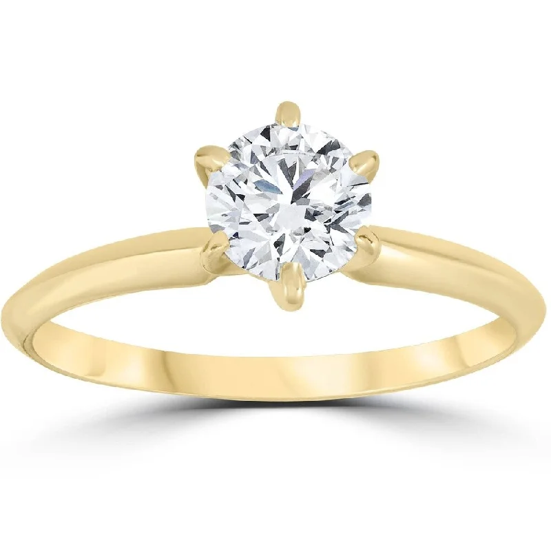 Women’s platinum engagement ring-Pompeii3 14k Yellow Gold 3/4 ct TDW Diamond Solitaire Engagement Ring