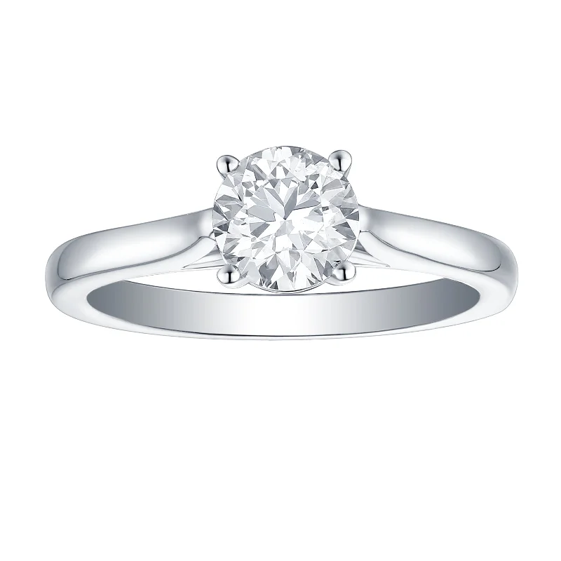 Women’s unique gemstone engagement ring-Smiling Rocks Lab Grown Diamond Solitaire Engagement Ring (1 ctw) - SRR-00622WHT