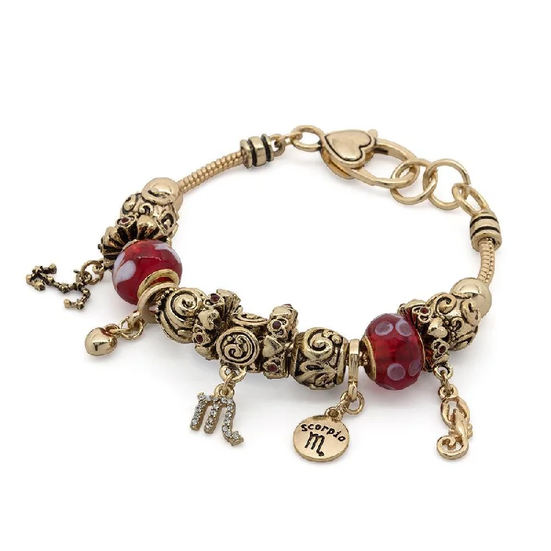 Women’s stackable bracelets-Charm Bracelet Zodiac 2 - Scorpio