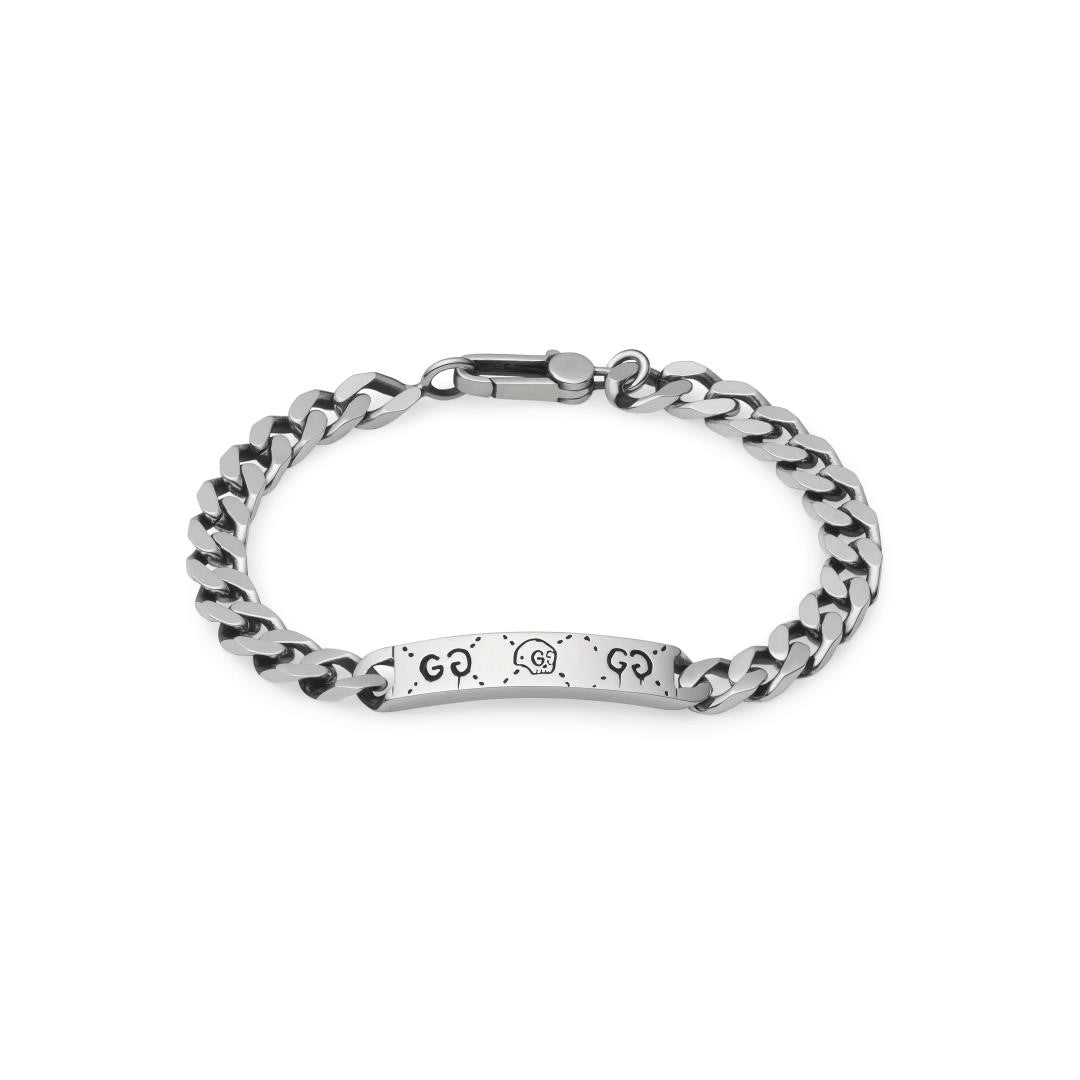 Women’s minimalist bracelet-Gucci Sterling Silver Ghost ID Bracelet