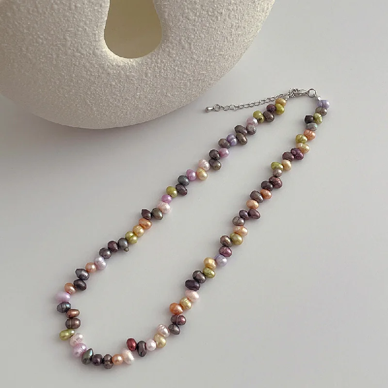 Women’s stylish fashion necklace-Wholesale Glam Irregular Freshwater Pearl Copper Necklace