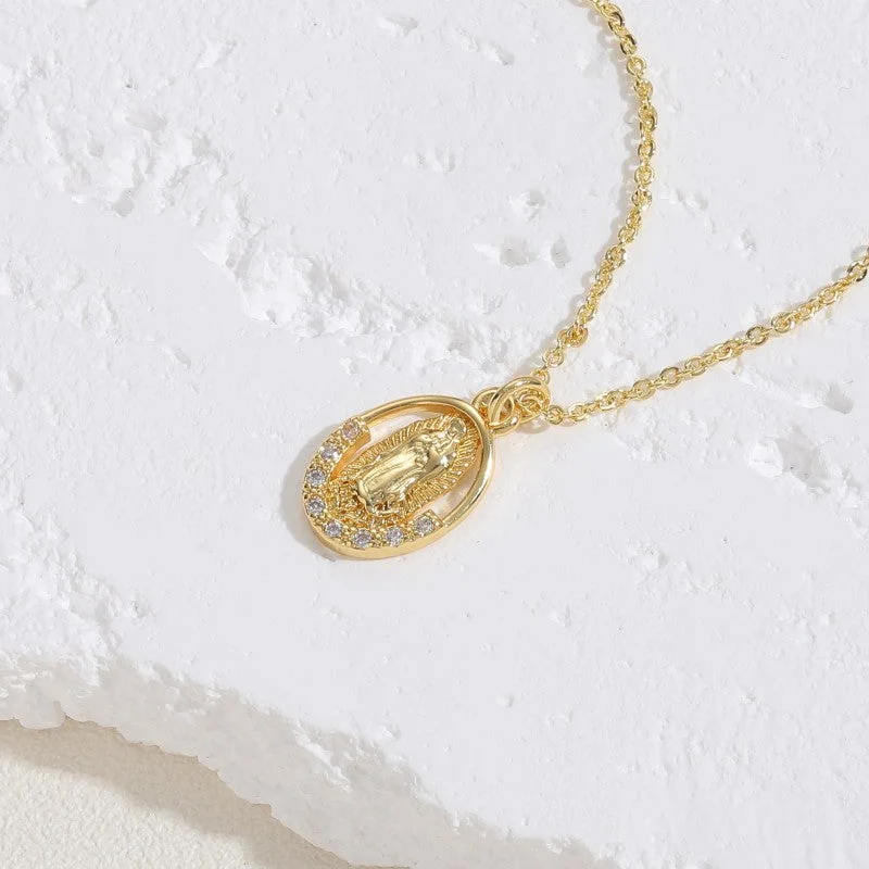 Virgin Necklace 14K Real Gold