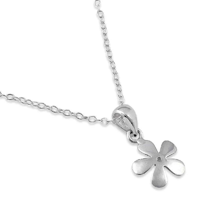 Women’s exclusive necklace design-Sterling Silver Flower Necklace