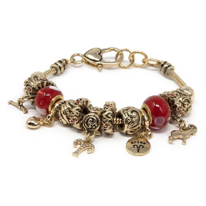 Women’s healing stone bracelet-Charm Bracelet Zodiac 2 - Aries