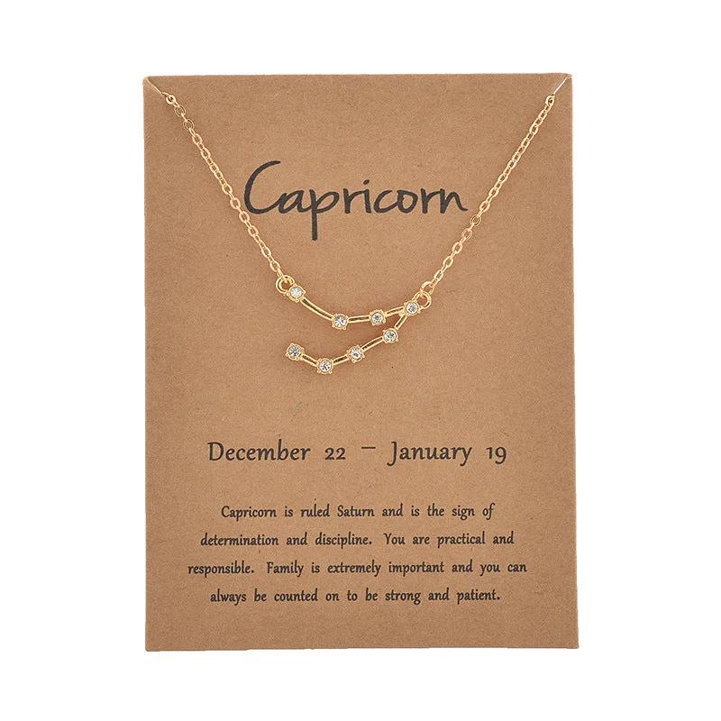 Capricorn Gold Card Gold Necklace