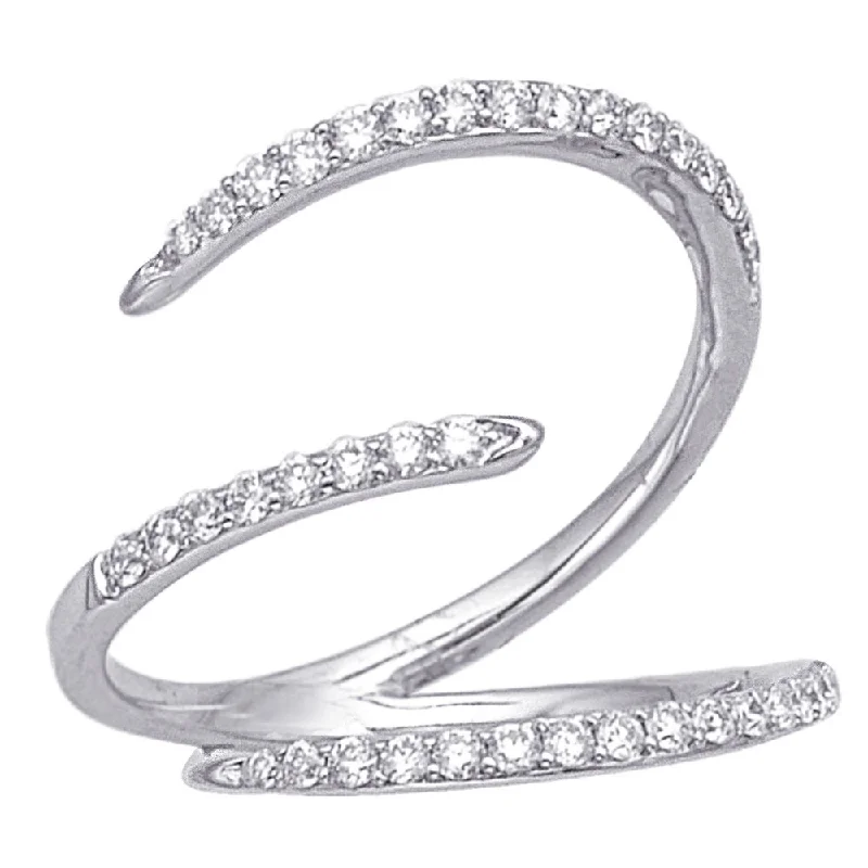 Women’s designer engagement ring-Diamond Bypass Ring