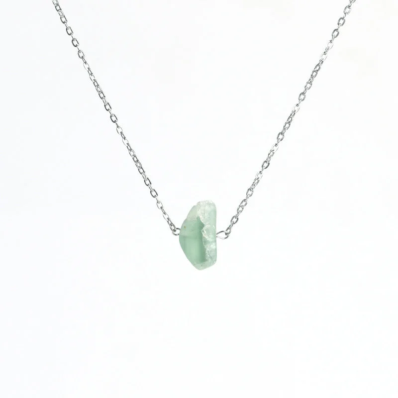 Green Fluorite-Silver Chain