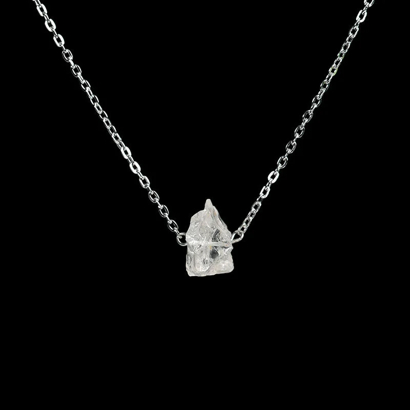 White Crystal-Silver Chain