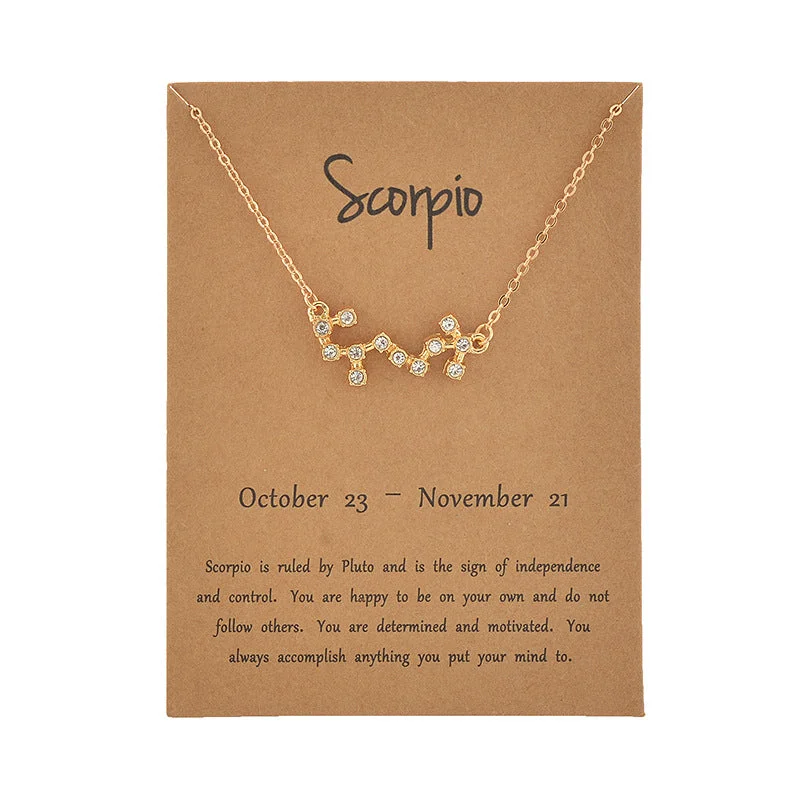 Scorpio Gold Card Gold Necklace