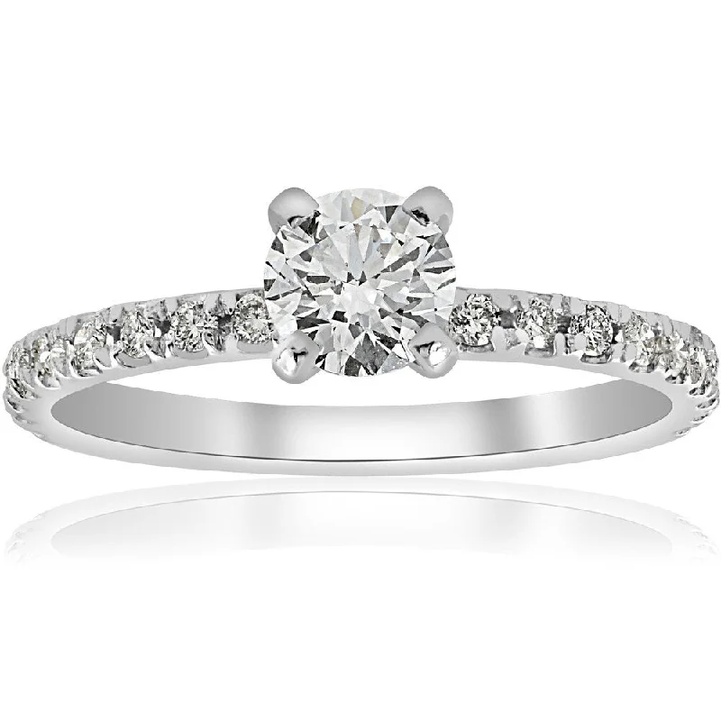 Women’s ethical engagement ring-14k White Gold 3/4 ct TDW Diamond Engagement Ring (I/J, I2-I3)