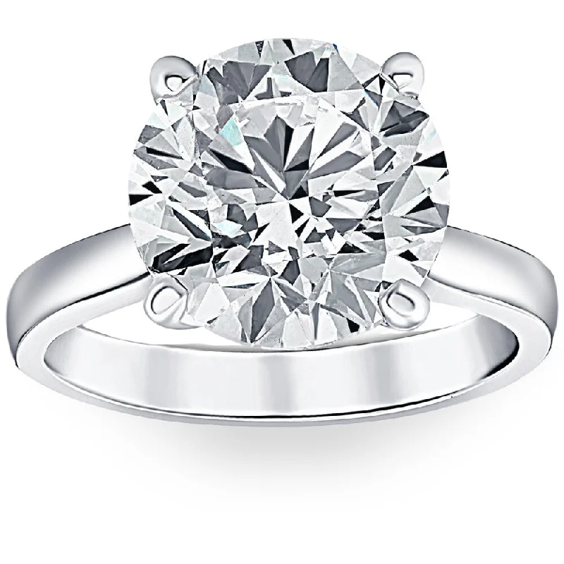 Women’s princess cut engagement ring set-Certified 5.14Ct Diamond Platinum Engagement Lab Grown Solitaire Ring (H/SI1)