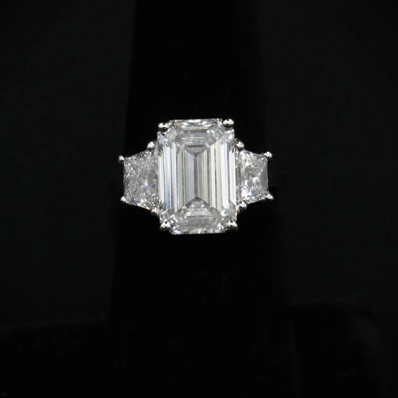 Women’s custom-designed engagement ring-*NEW* 14K Engagement Ring 5.19 CT💎 Lab Created Diamonds Emeral Cut JTJ™