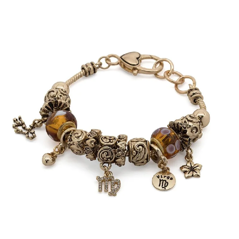 Women’s leather bracelet-Charm Bracelet Zodiac 2 - Virgo