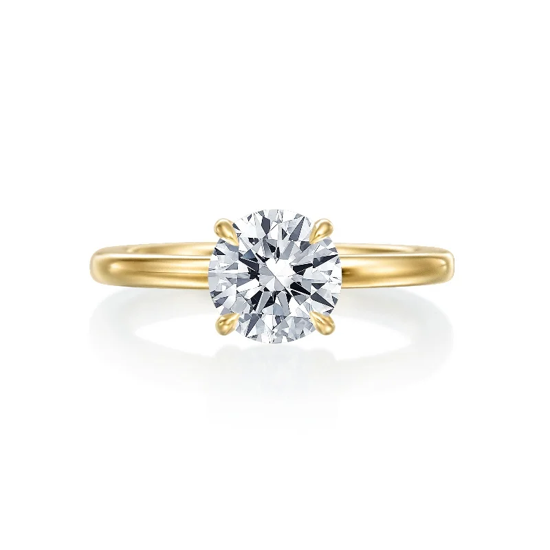 Women’s stunning diamond engagement ring-Gold Coast Solitaire Peekaboo Diamonds Wedding Ring