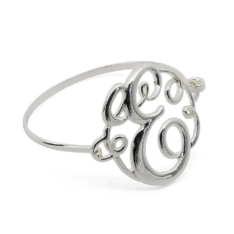 Women’s bangle bracelet-Wire Bracelet Initital E