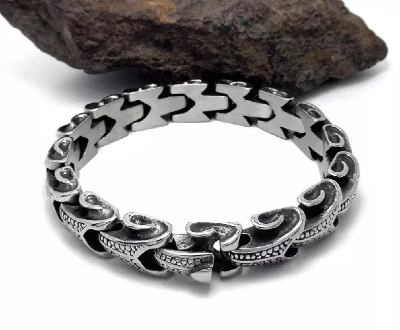 Women’s bracelet set-Stainless Steel Mens Biker Bracelet 8.5"