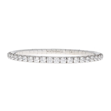 Women’s white gold bracelet-Extensible 18K White Gold Diamond Stretch Tennis Bracelet