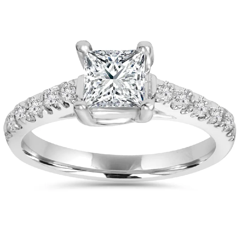 Women’s gold engagement ring-14k White Gold 1 1/4ct TDW Diamond Clarity Enhanced Engagement Diamond Ring