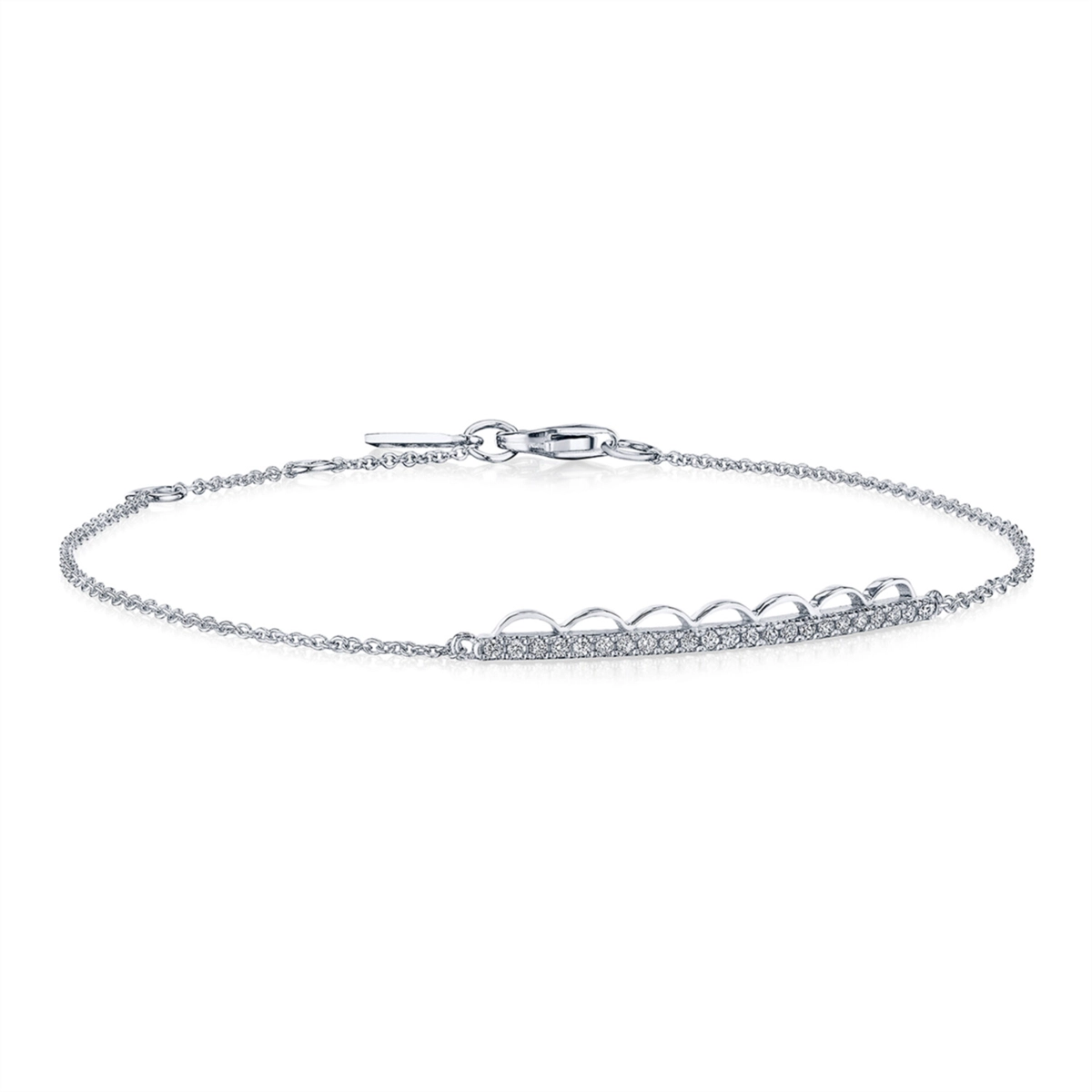 Women’s beaded bracelet-Tacori 14K White Gold French Pave Diamond Bracelet