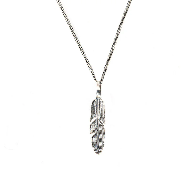 Women’s personalized necklace-Silver Ethereal Feather Necklace