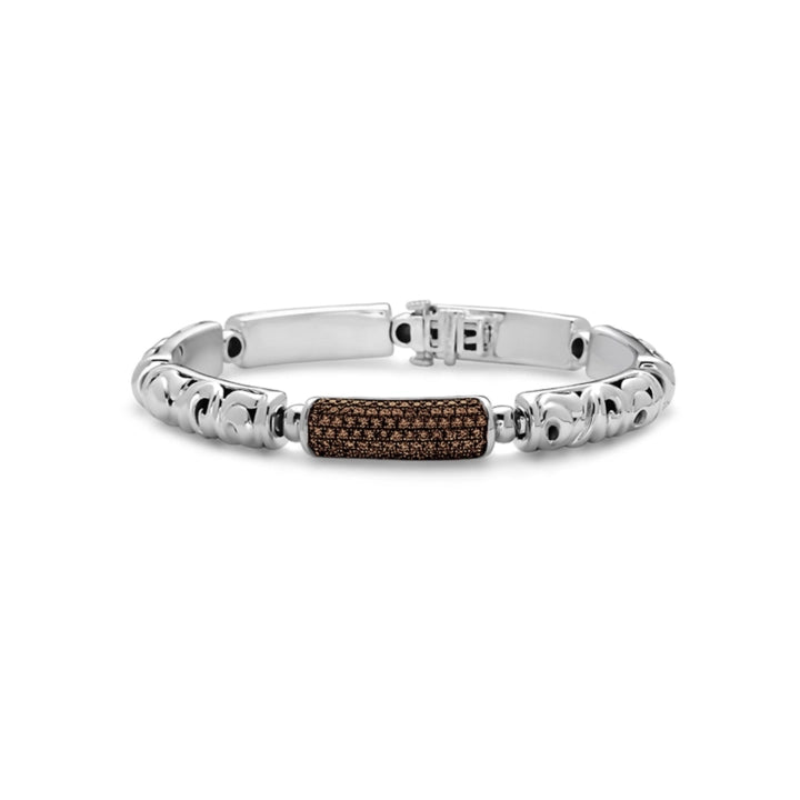 Women’s vintage-inspired bracelet-Charles Krypell Sterling Brown Diamond Bracelet (Estate - Retail When New $1670)