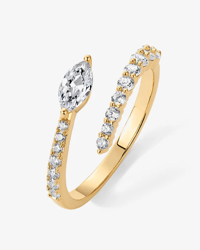 Women’s wedding rings-Marquise Crossover Ring