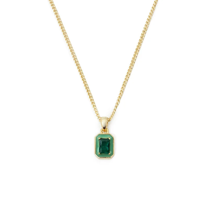 Women’s dazzling pendant necklace-Gold Green Blush Necklace - Limited Edition