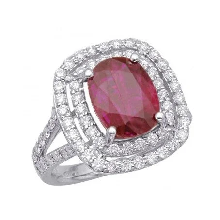 Women’s ruby engagement ring-Ruby and Diamond Ring