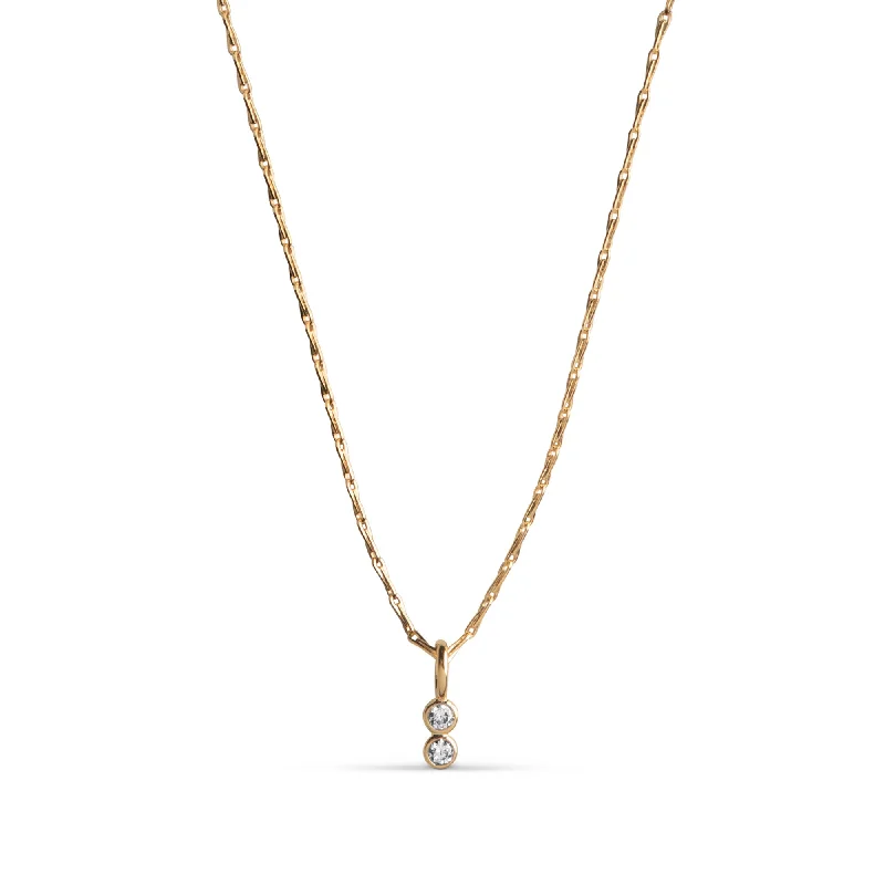 Women’s modern pendant necklace-Necklace, Twin CZ