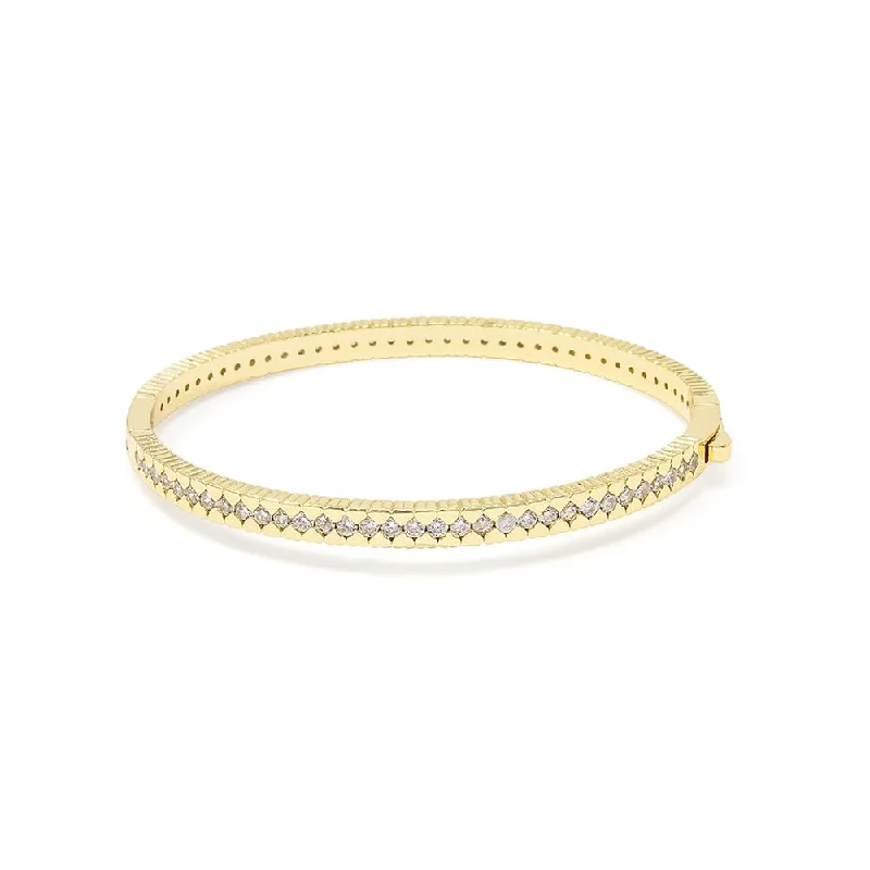 Women’s stackable bangles-Eternity Crystal Bracelet Gold Tone