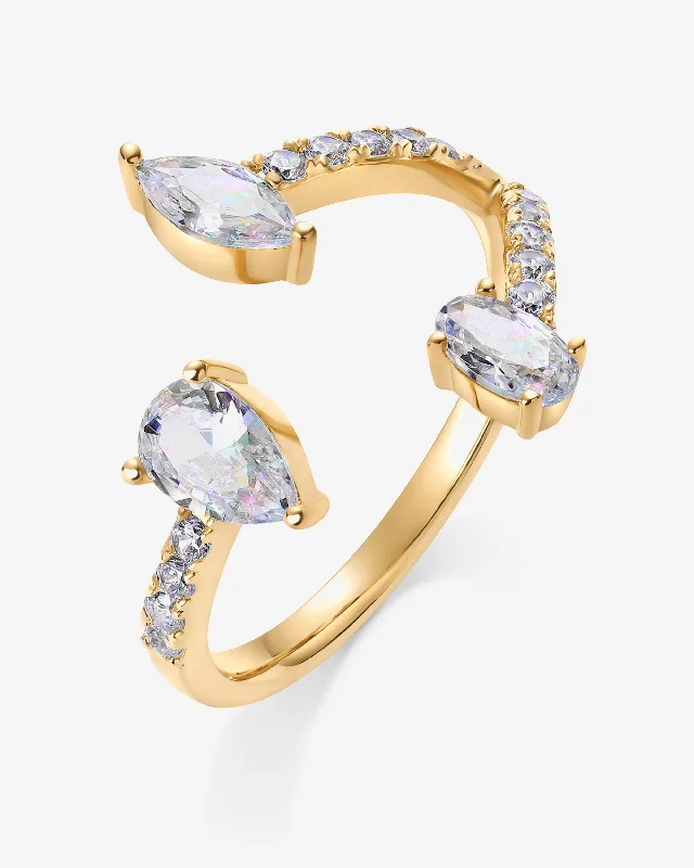 Women’s gemstone cocktail rings-Branch Trio Ring