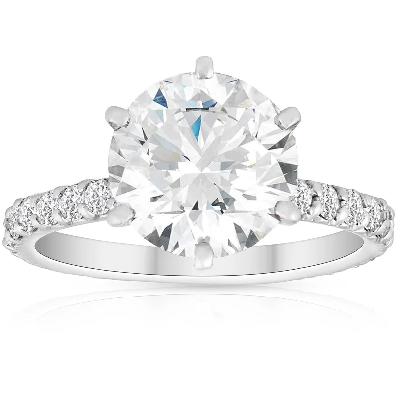 Women’s radiant cut engagement ring-I/VS2 3.75Ct Diamond Engagement Ring 14k White Gold Lab Grown