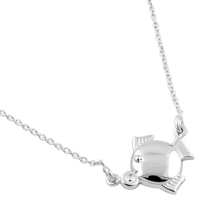 Women’s fashion-forward necklace-Sterling Silver Pisces Necklace