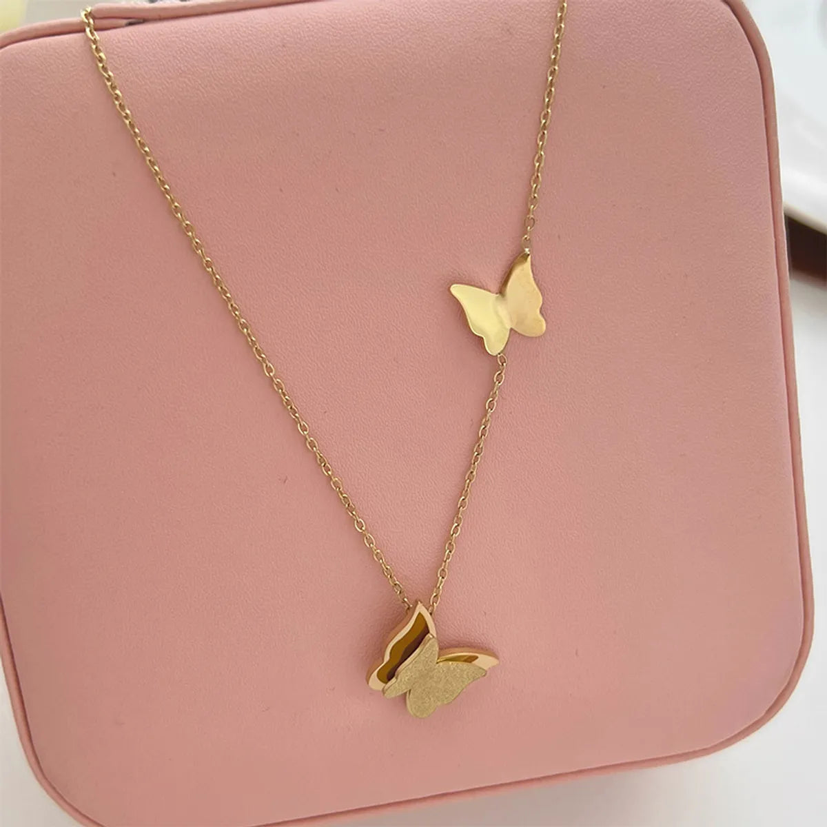 Women’s adjustable necklace-Women's Sweet Butterfly Stainless Steel Necklace Plating Metal Stainless Steel Necklaces