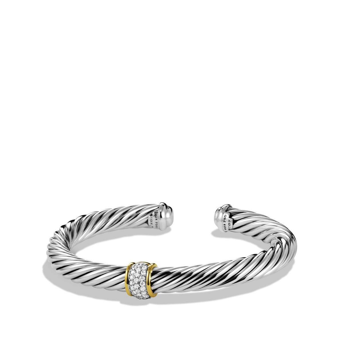 Women’s gemstone bangle bracelet-David Yurman 7mm Cable Bracelet