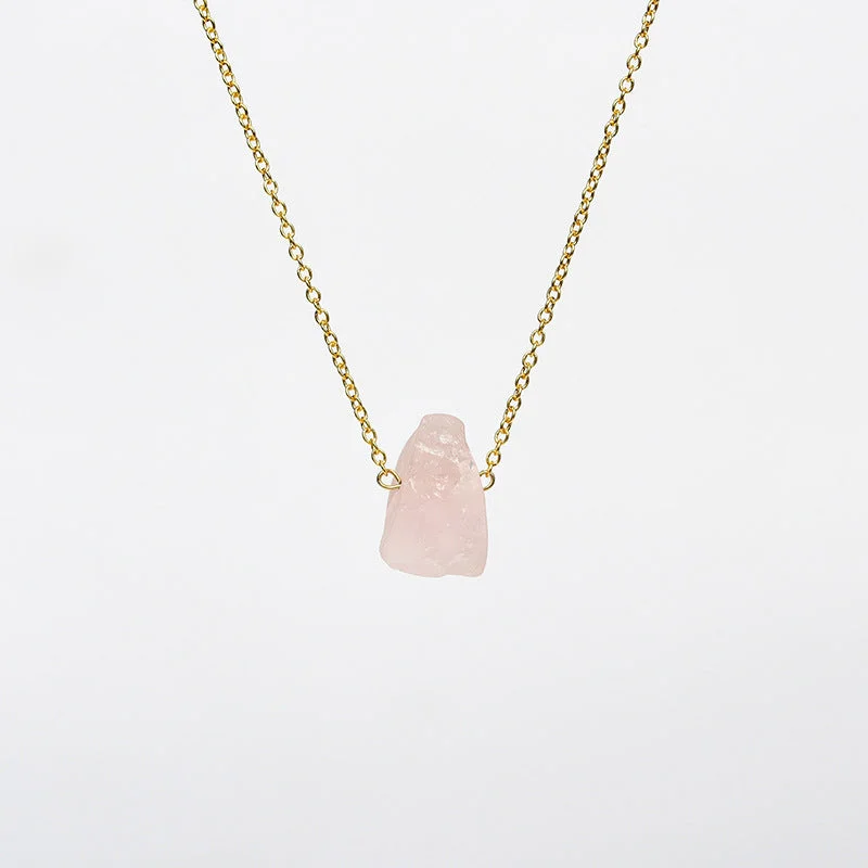 Pink crystal-Golden Chain