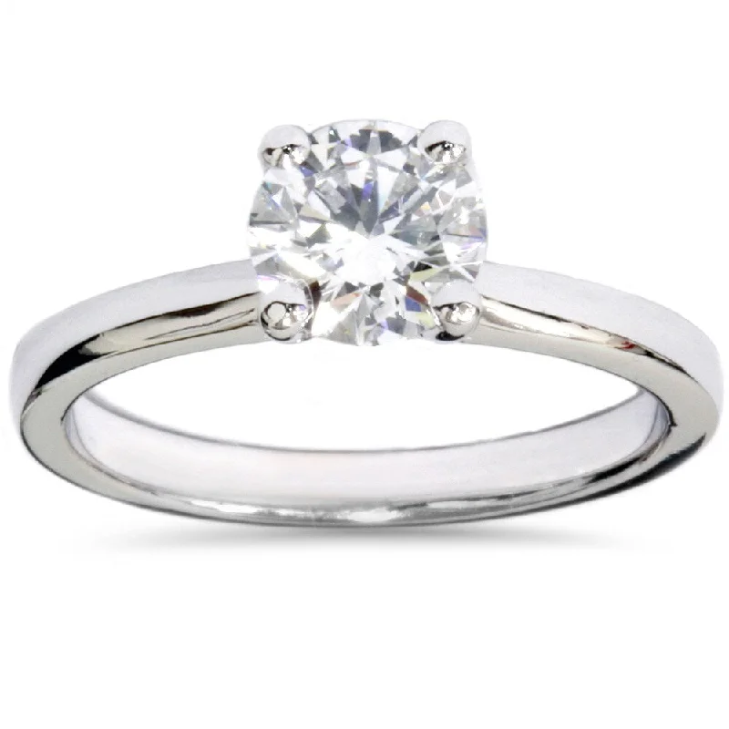 Women’s blue diamond engagement ring-14k White Gold 1ct TDW Lab Grown Diamond Solitaire Engagement Ring