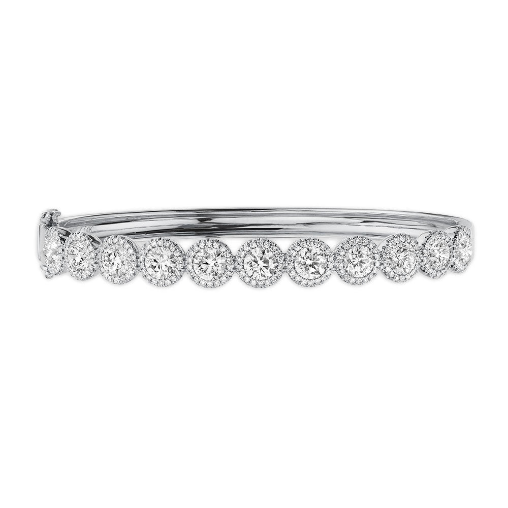 Women’s birthstone bracelet-14K White Gold Diamond Bangle Bracelet