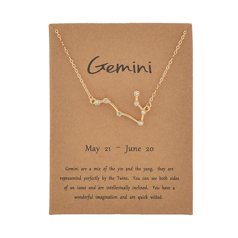 Gemini Gold Card Gold Necklace