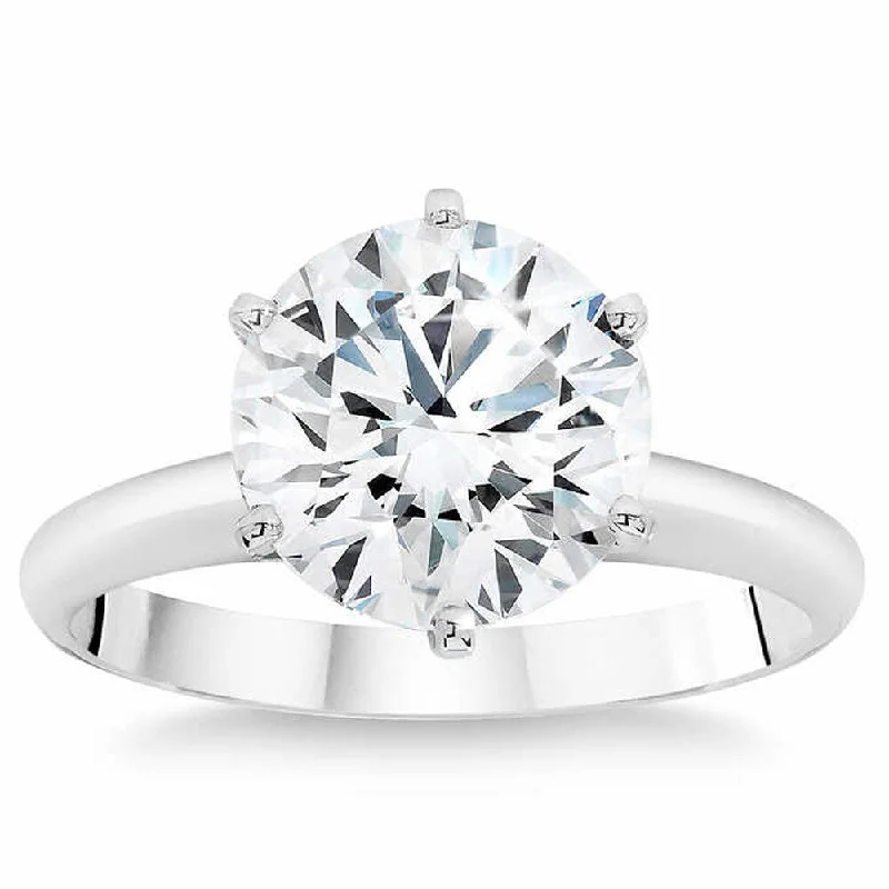 Women’s customized engagement ring-Platinum 3.14Ct Certified Diamond Solitaire Engagement Ring Lab Grown