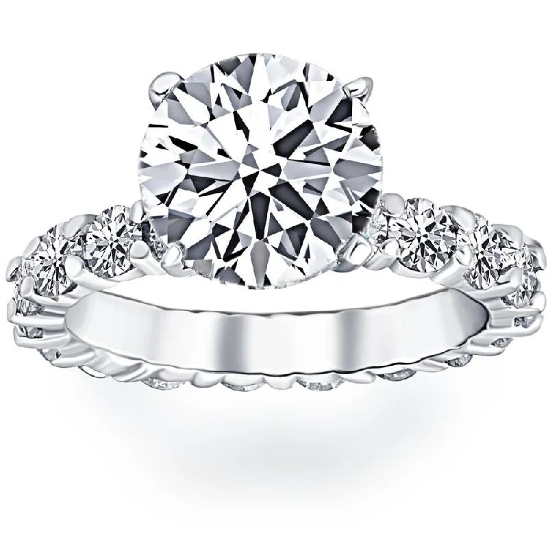 Women’s colored diamond engagement ring-5.50Ct Diamond Eternity Engagement Ring 14k White Gold Lab Grown