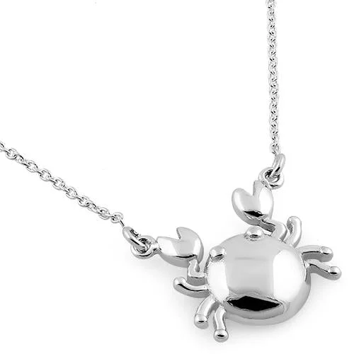 Women’s pearl necklace-Sterling Silver Cancer Zodiac Sign Necklace