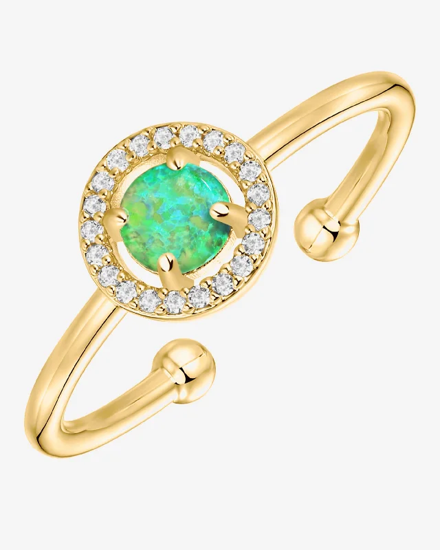 Yellow Gold Green Opal