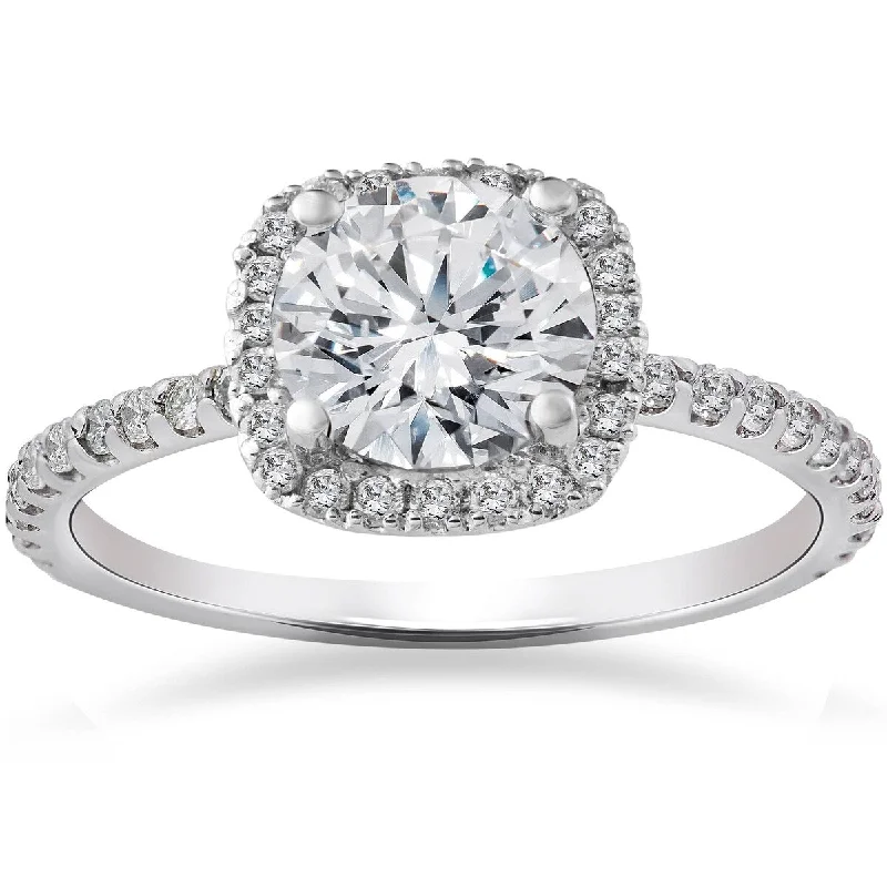 Women’s pear-shaped engagement ring-2 CT Round Cut Diamond Solitaire Engagement Ring White Gold Lab Grown