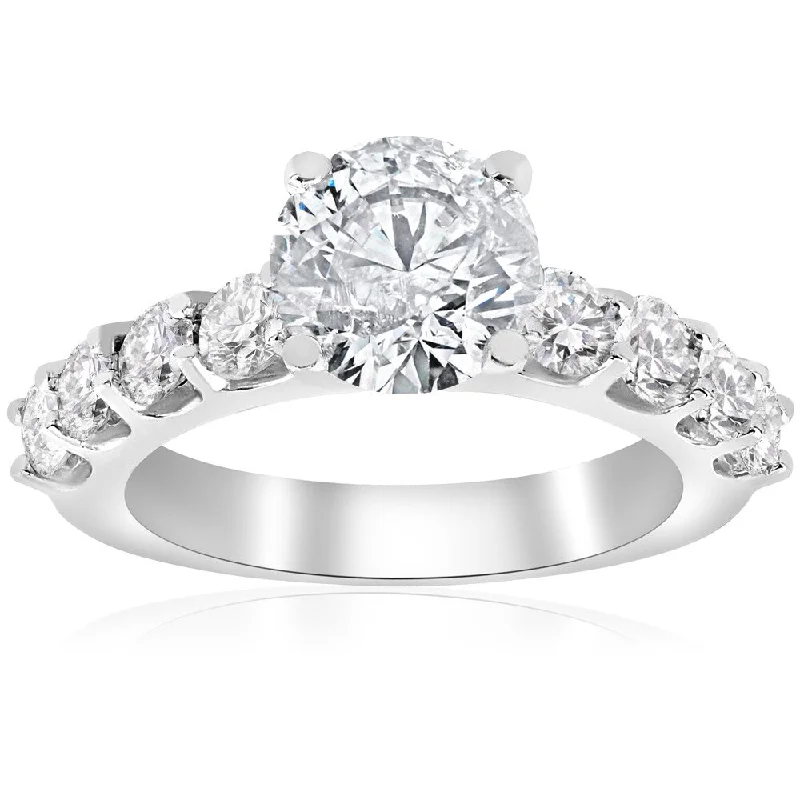 Women’s radiant diamond engagement ring-14k White Gold 3 1/10 ct TDW Diamond Clarity Enhanced Engagement Ring