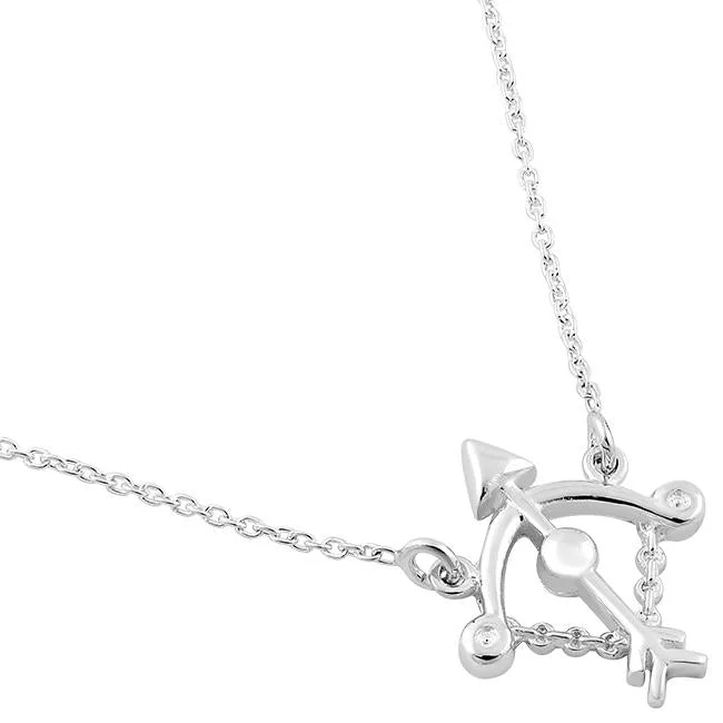 Women’s personalized charm necklace-Sterling Silver Sagittarius Necklace