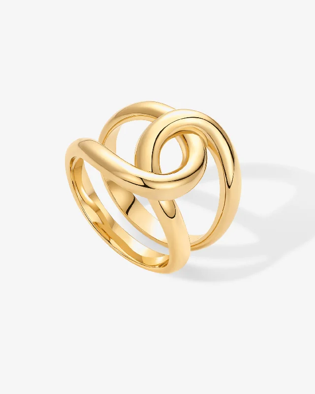 Women’s designer gemstone rings-Chunky Interloop Ring