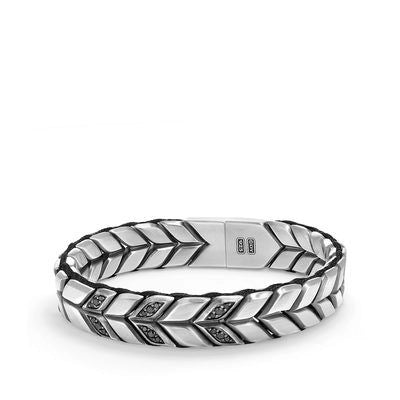 Women’s sterling silver bracelet-David Yurman 12mm Chevron Bracelet